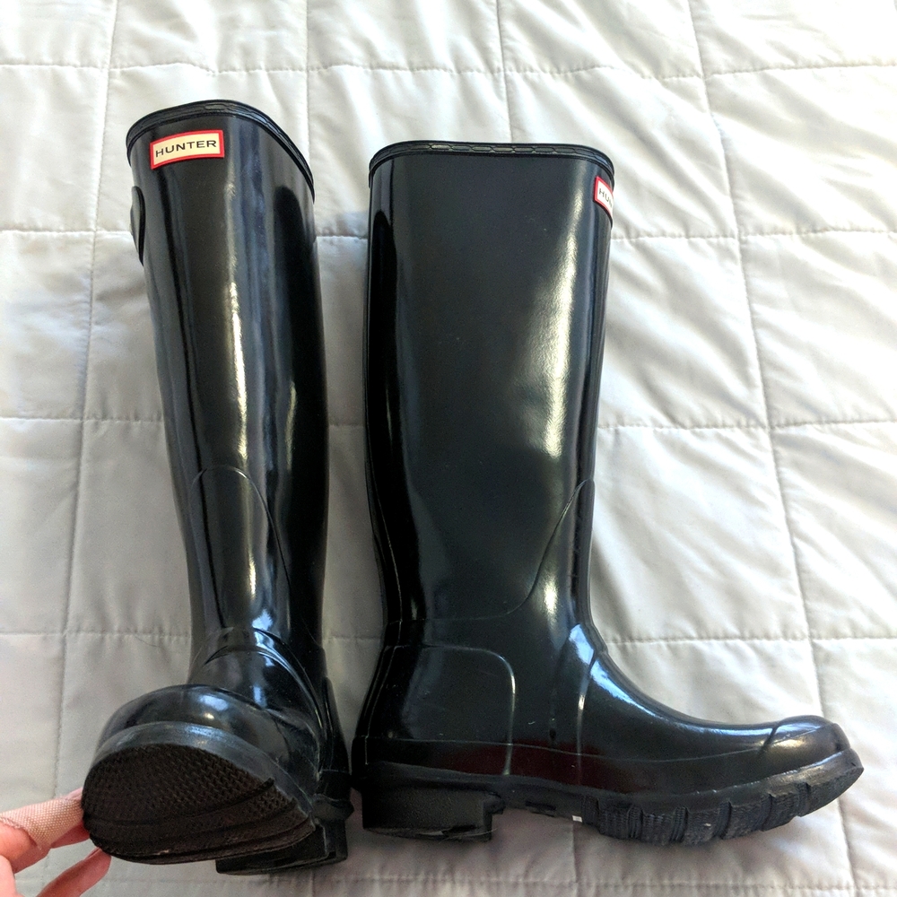 Hunter women's original tall rain boots (glossy)
